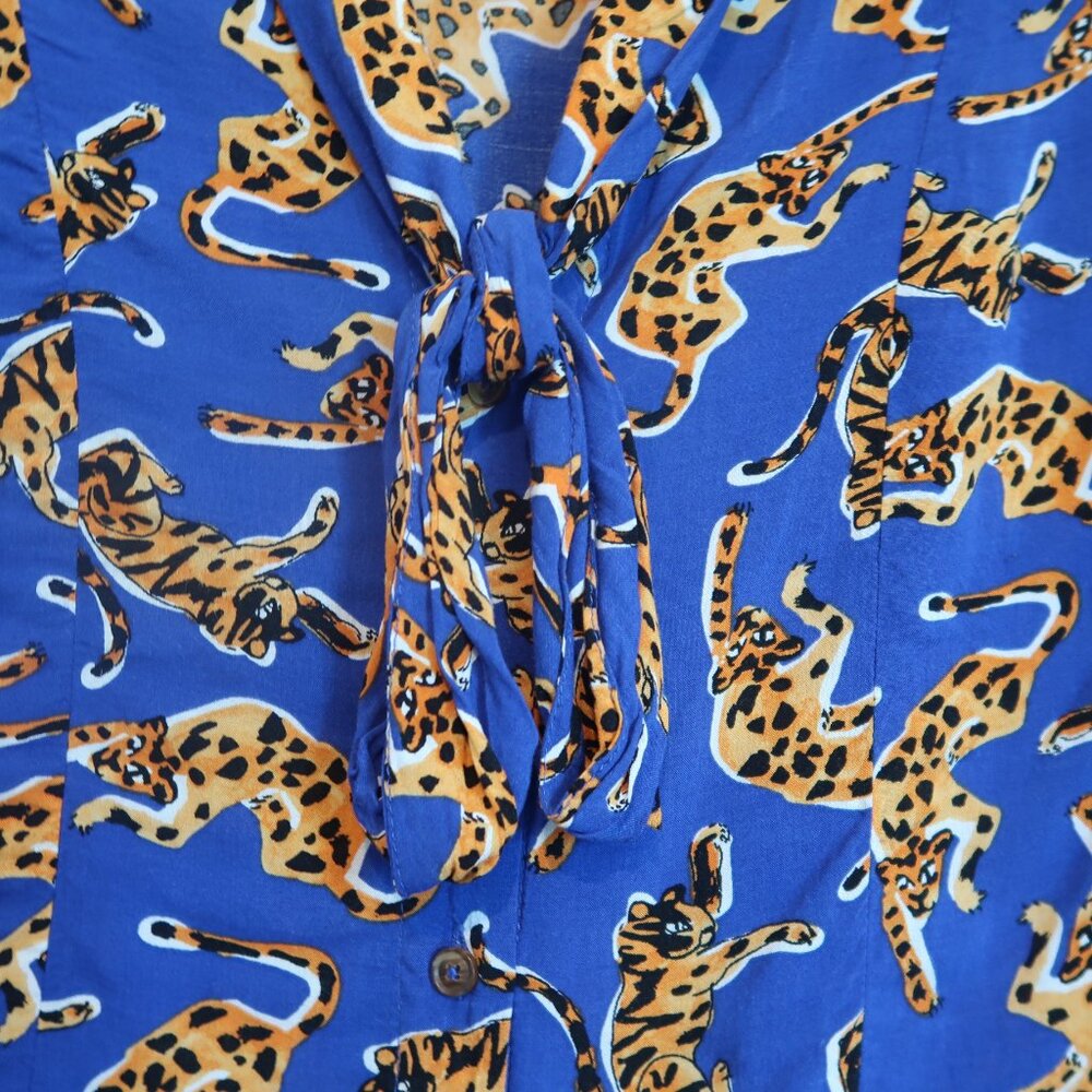 52 Conversations by Anthropologie Cheetah Print Blouse, Size Small - Picture 5 of 7